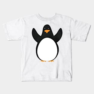 Little penguin prayer in the snowy day Kids T-Shirt